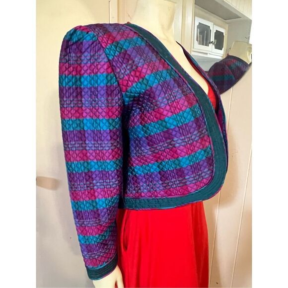 NWOT? Vintage OOAK Art to Wear Hand Woven Thai Silk Jacket S - Picture 6 of 7